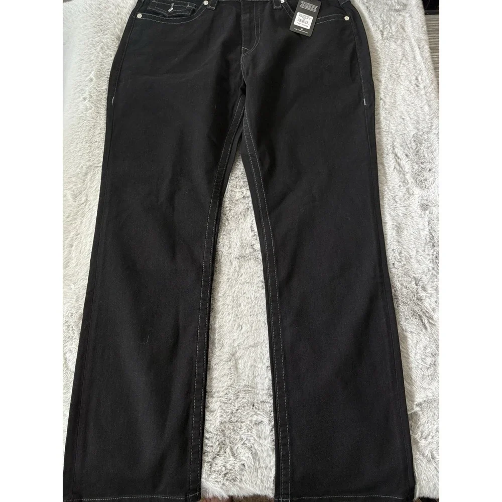 True Religon Ricky Mens Jean Denim‎ Size 36x32  black new relaxed straight